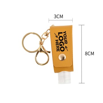 PU Leather Hand Sanitizer Bottle Holder Keychain